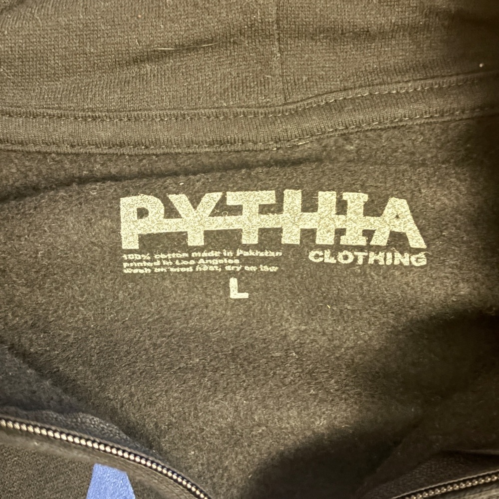 ‼️SOLD-Pythia Black Graphic Zip Drawstring Hoodie with Star Logo - Picture 6 of 6